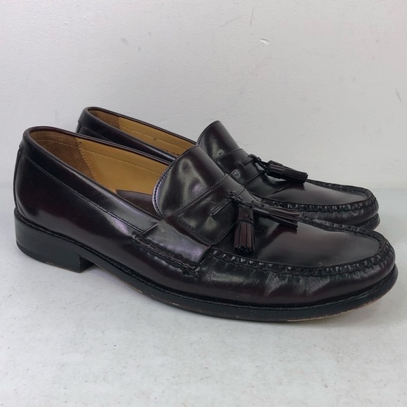 Cole Haan Leather Tassel Loafer Burgundy Shoes - Picture 7 of 11